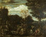 Gian  Battista Viola, Landscape with a Devotional Image